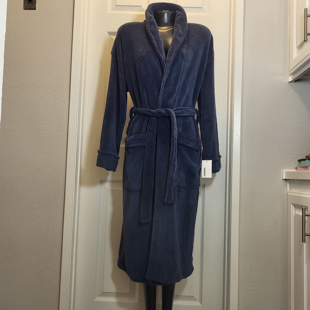 SONOMA Goods for Life Women's Sleepwear Robe Soft, Size M, Deep Navy Blue